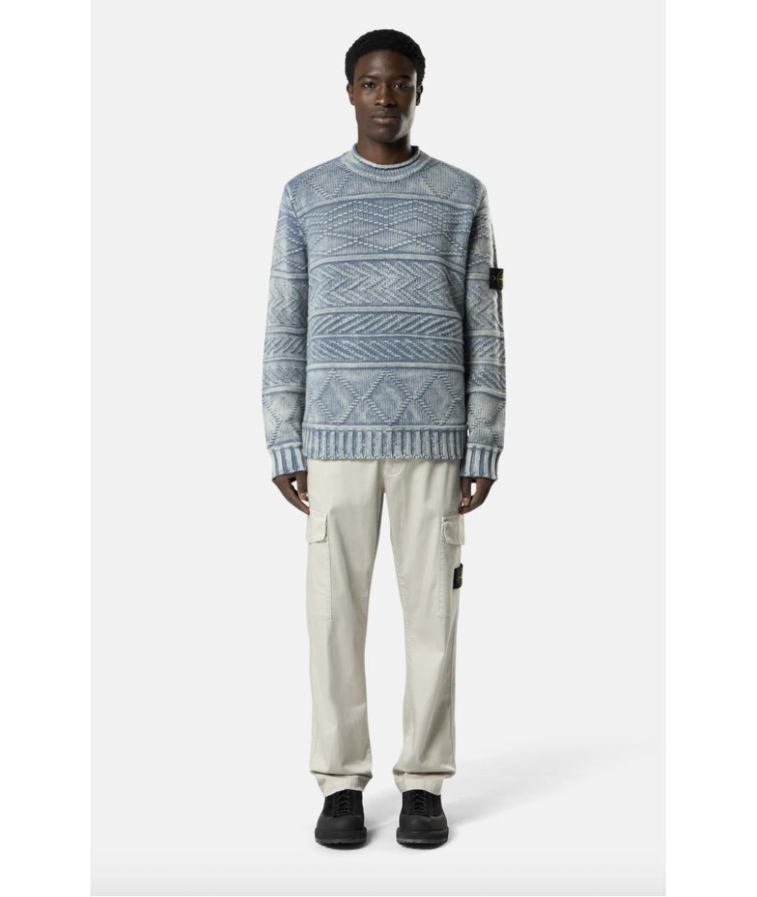 STONE ISLAND Синий кашемировый джемпер / свитер, фото 3