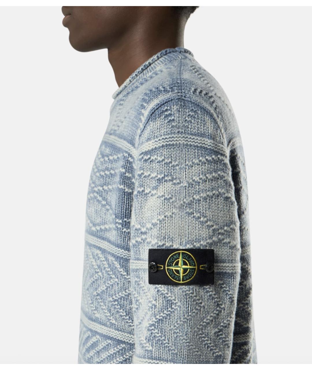 STONE ISLAND Синий кашемировый джемпер / свитер, фото 4
