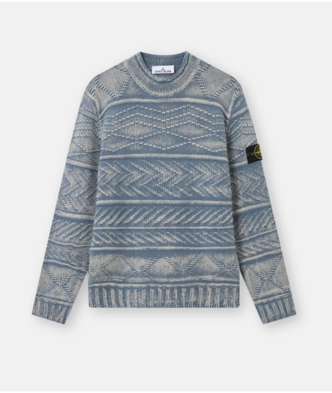 STONE ISLAND Синий кашемировый джемпер / свитер, фото 6