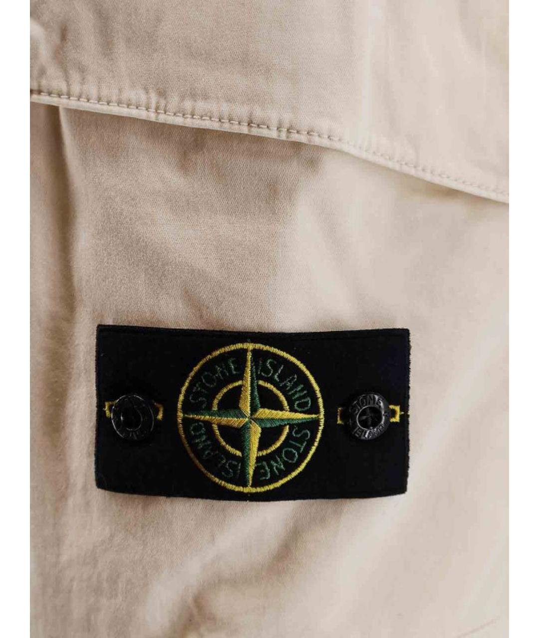 STONE ISLAND Бежевые хлопковые шорты, фото 3