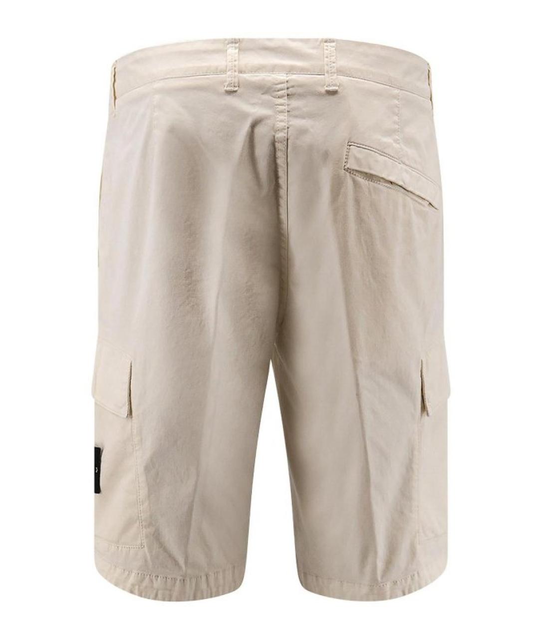 STONE ISLAND Бежевые хлопковые шорты, фото 2