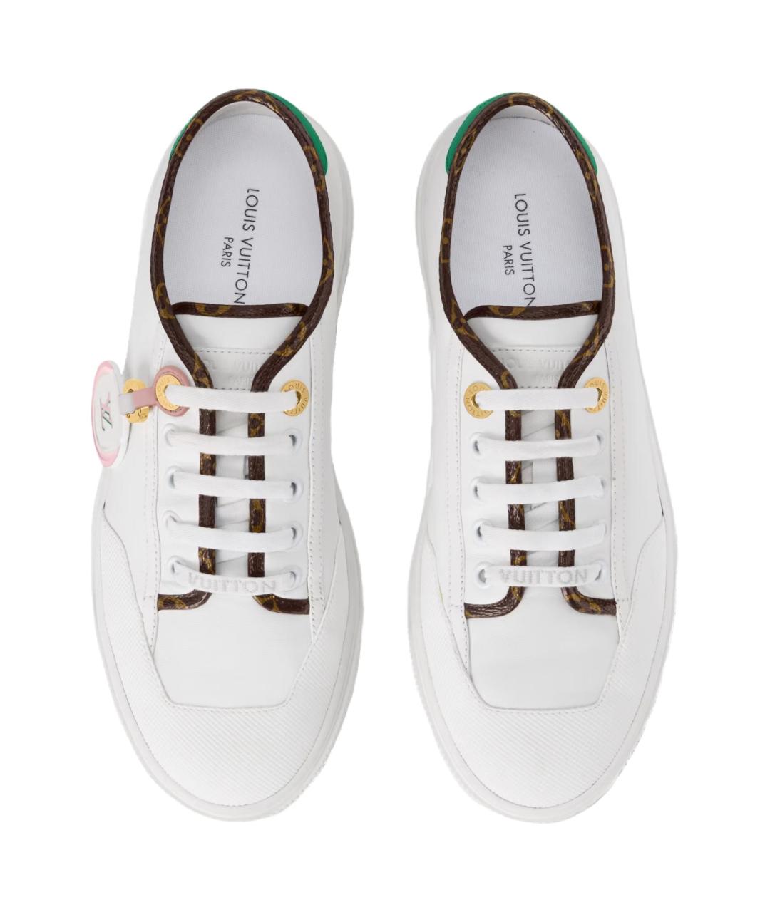 LOUIS VUITTON Белые кожаные кроссовки, фото 4
