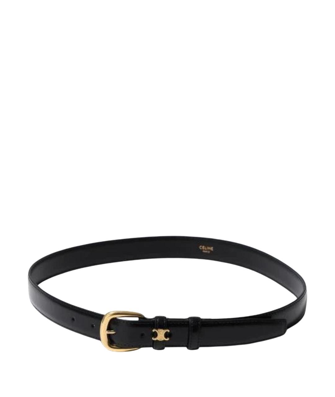 CELINE Черный кожаный ремень, фото 1
