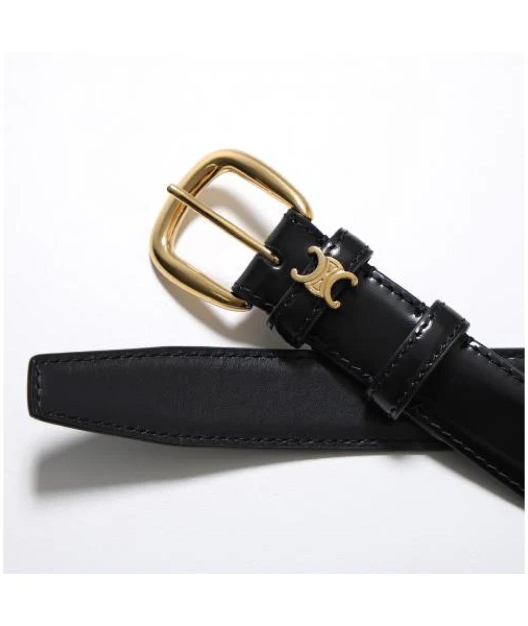 CELINE Черный кожаный ремень, фото 2