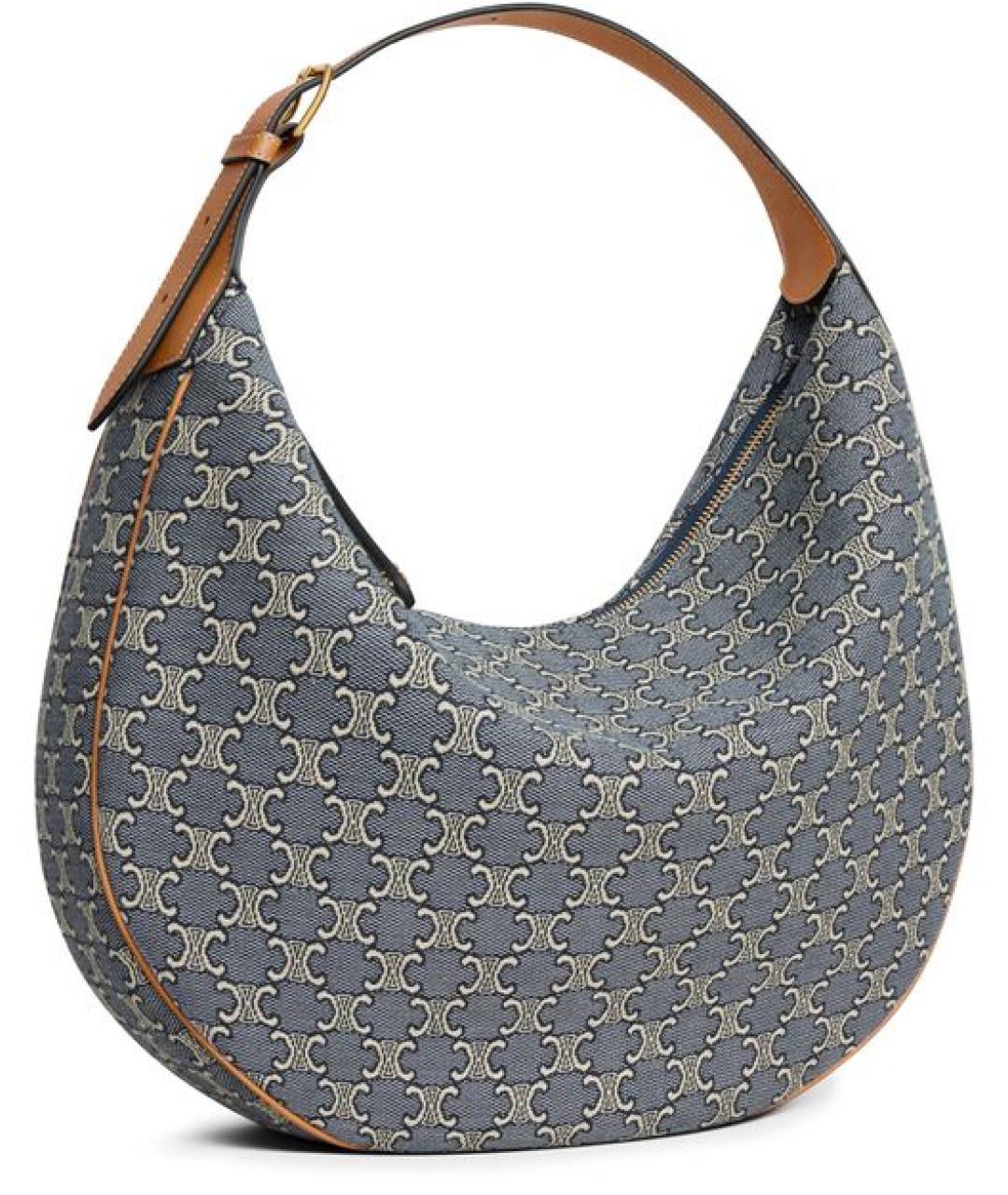 CELINE Голубая тканевая сумка через плечо, фото 2