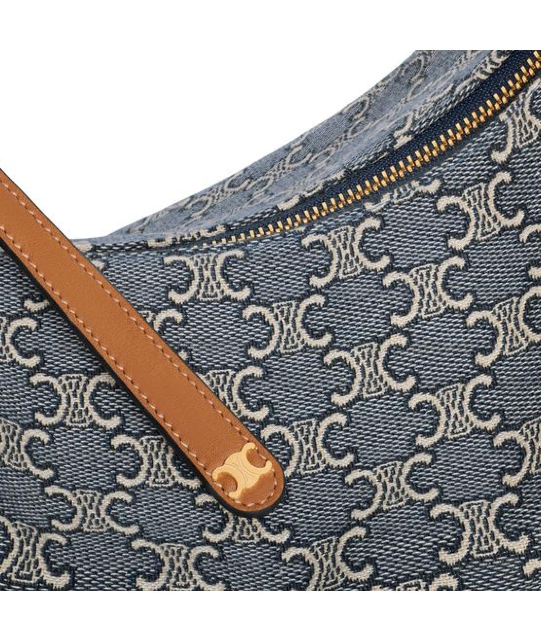 CELINE Голубая тканевая сумка через плечо, фото 5