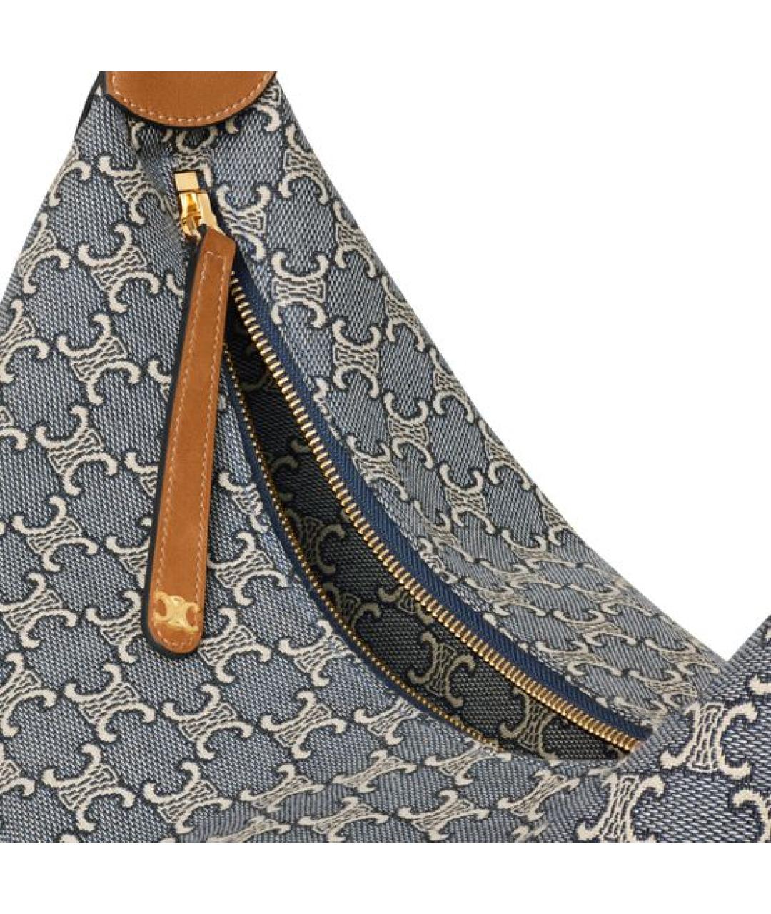 CELINE Голубая тканевая сумка через плечо, фото 4