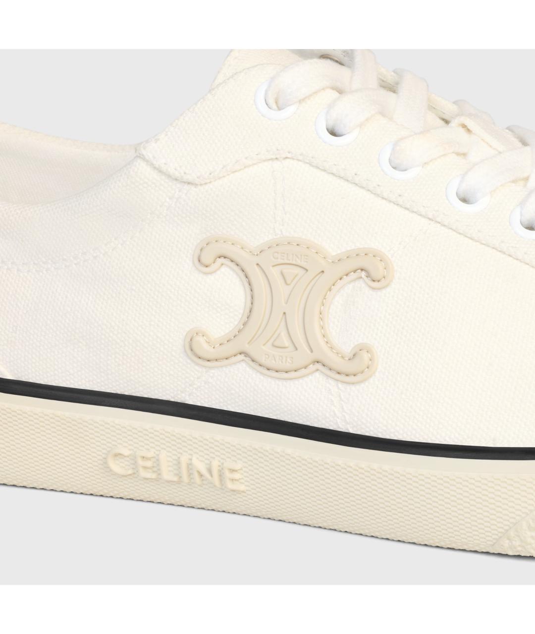 CELINE Белые текстильные кеды, фото 5