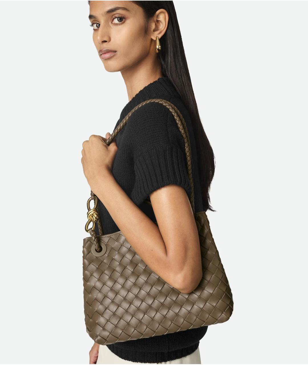 BOTTEGA VENETA Коричневая кожаная сумка тоут, фото 6