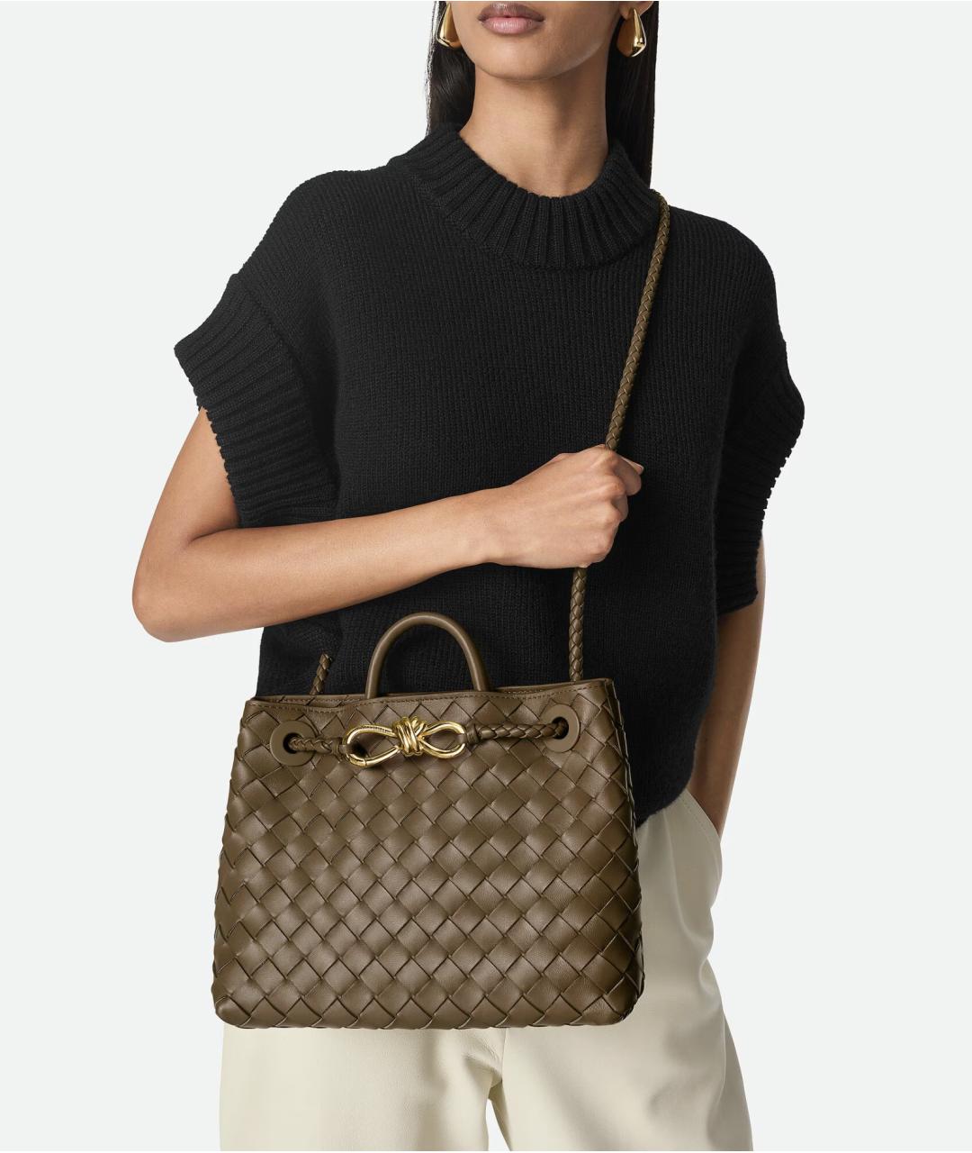 BOTTEGA VENETA Коричневая кожаная сумка тоут, фото 7