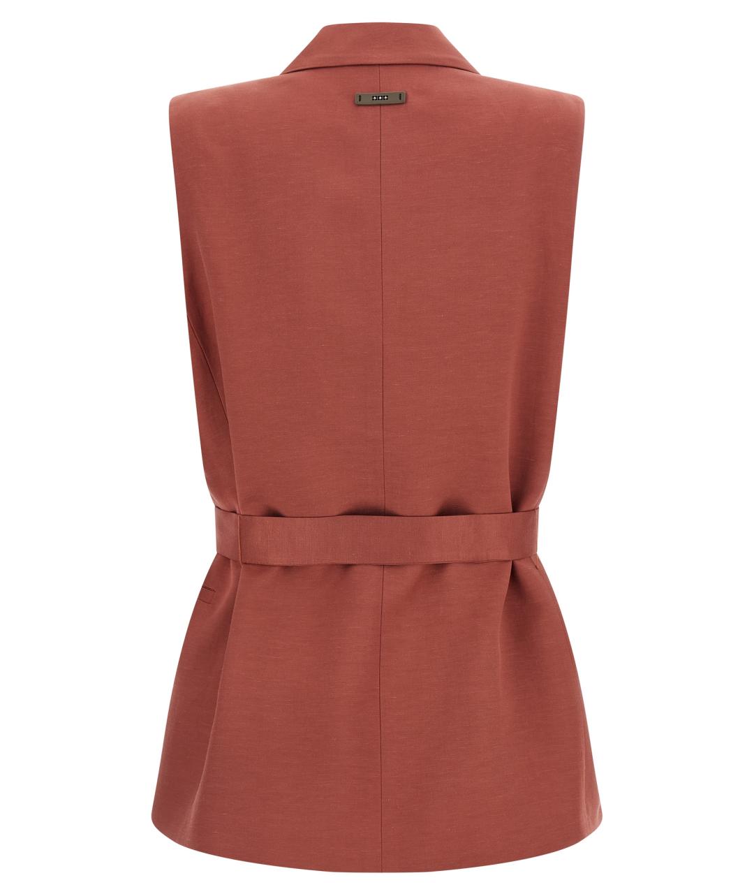 PESERICO Красный вискозный жилет, фото 2