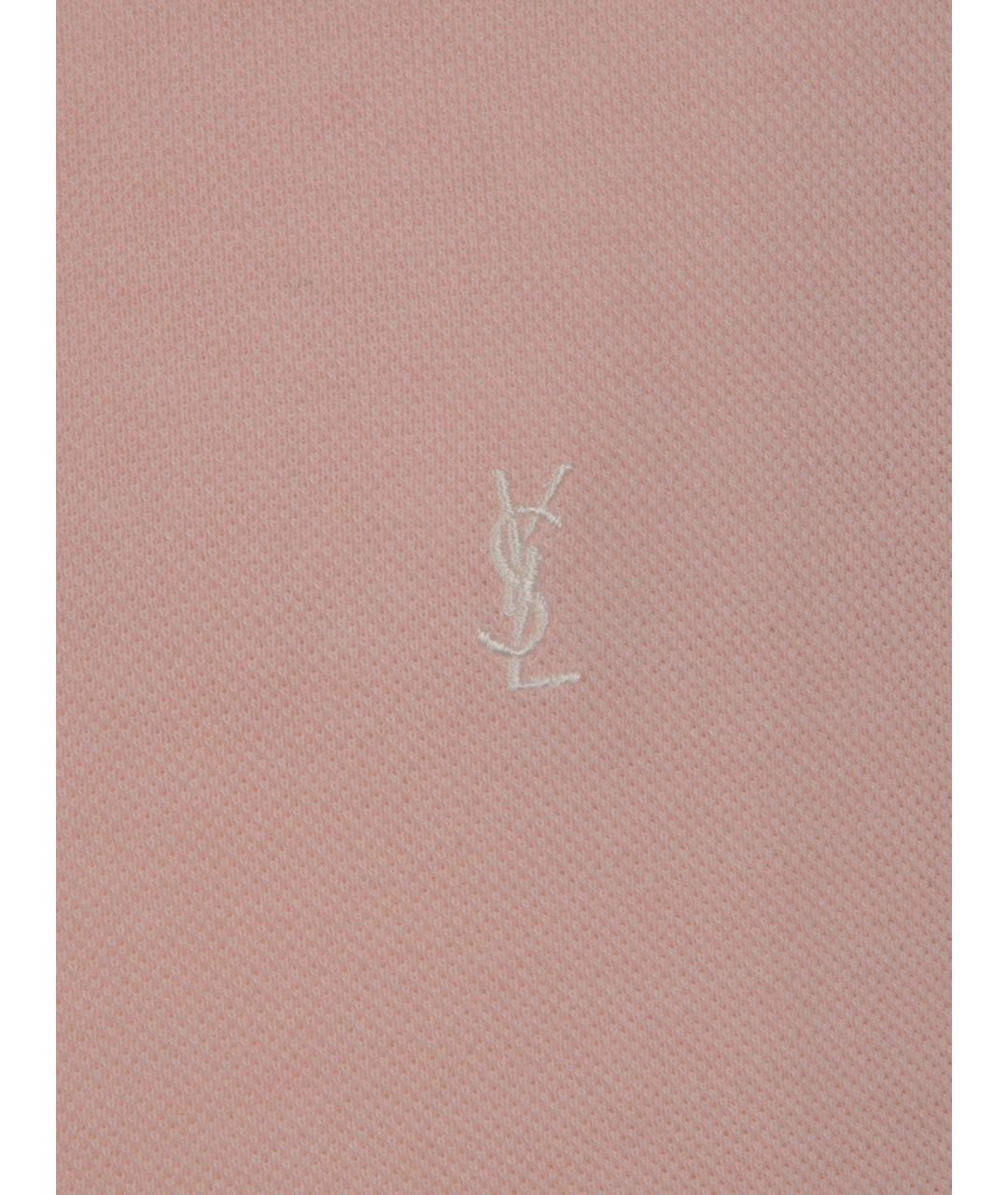 SAINT LAURENT Розовая хлопковая футболка, фото 3
