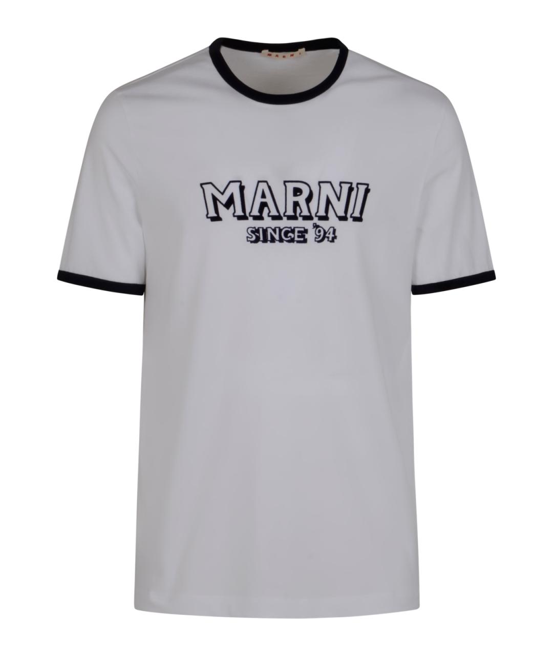 MARNI Белая хлопковая футболка, фото 1