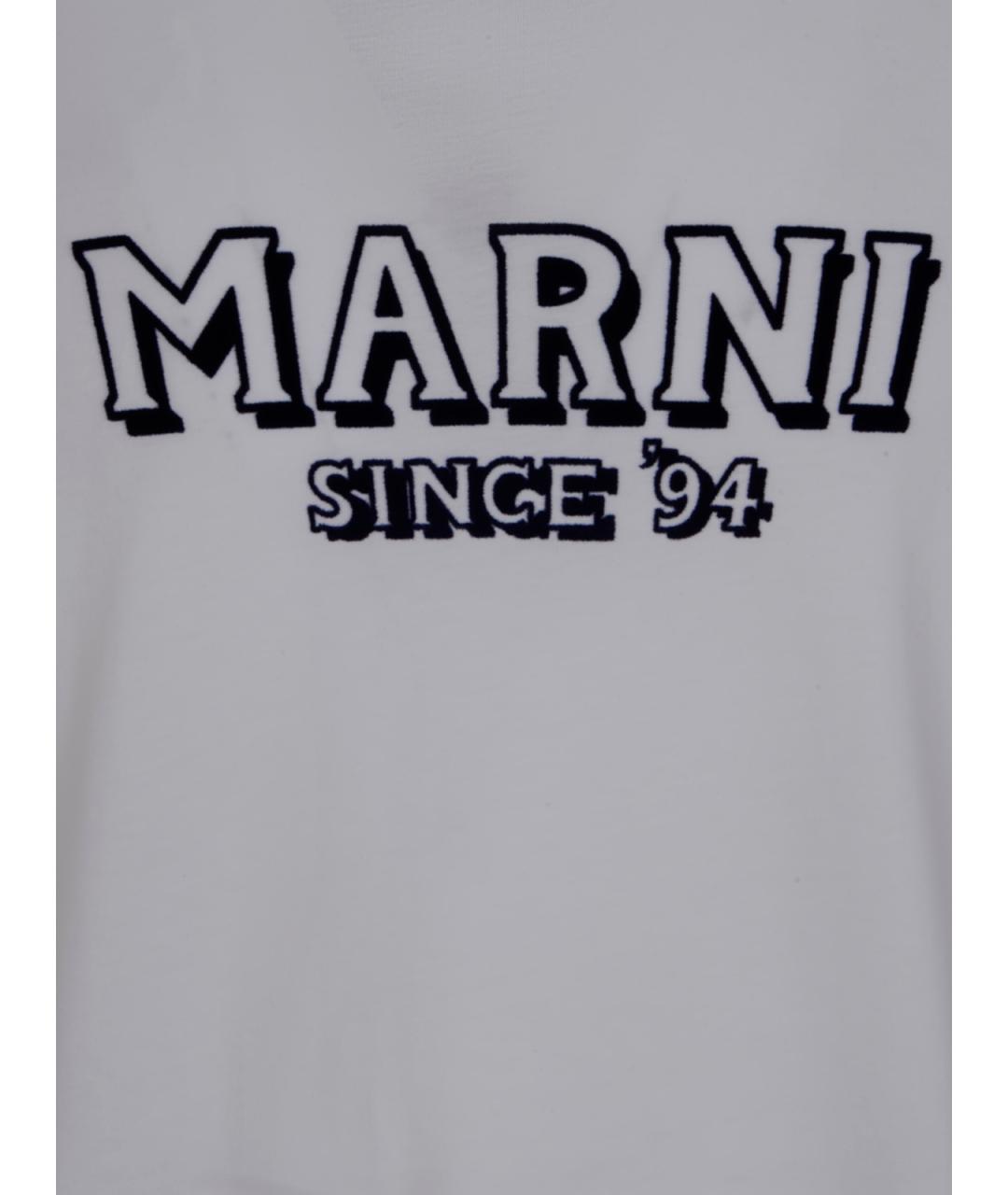 MARNI Белая хлопковая футболка, фото 3
