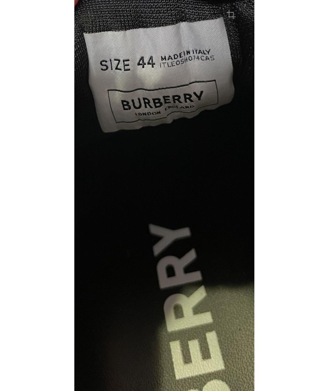 BURBERRY Черные кожаные низкие кроссовки / кеды, фото 8