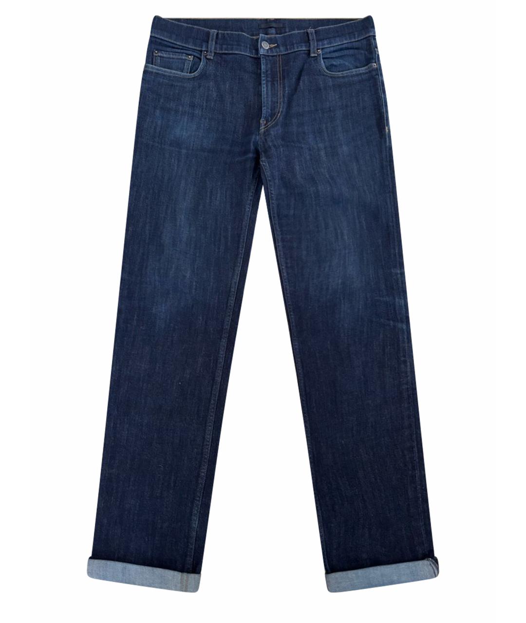 PRADA Темно-синие хлопковые прямые джинсы, фото 1
