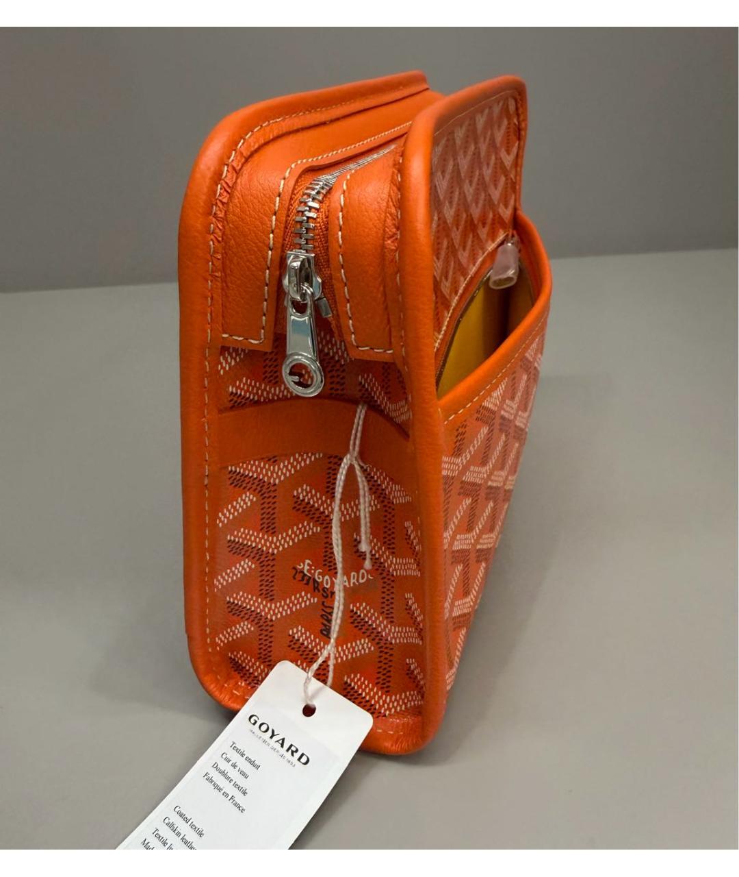 GOYARD Оранжевая барсетка, фото 4