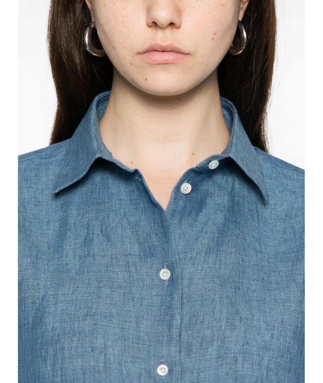 ROHE Синяя льняная рубашка, фото 5