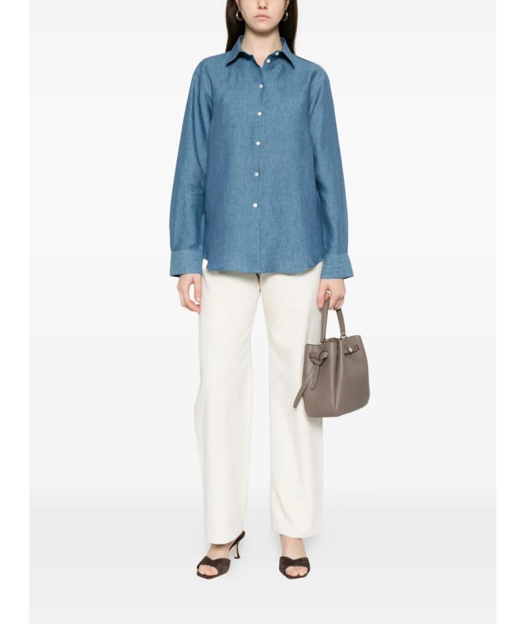 ROHE Синяя льняная рубашка, фото 2