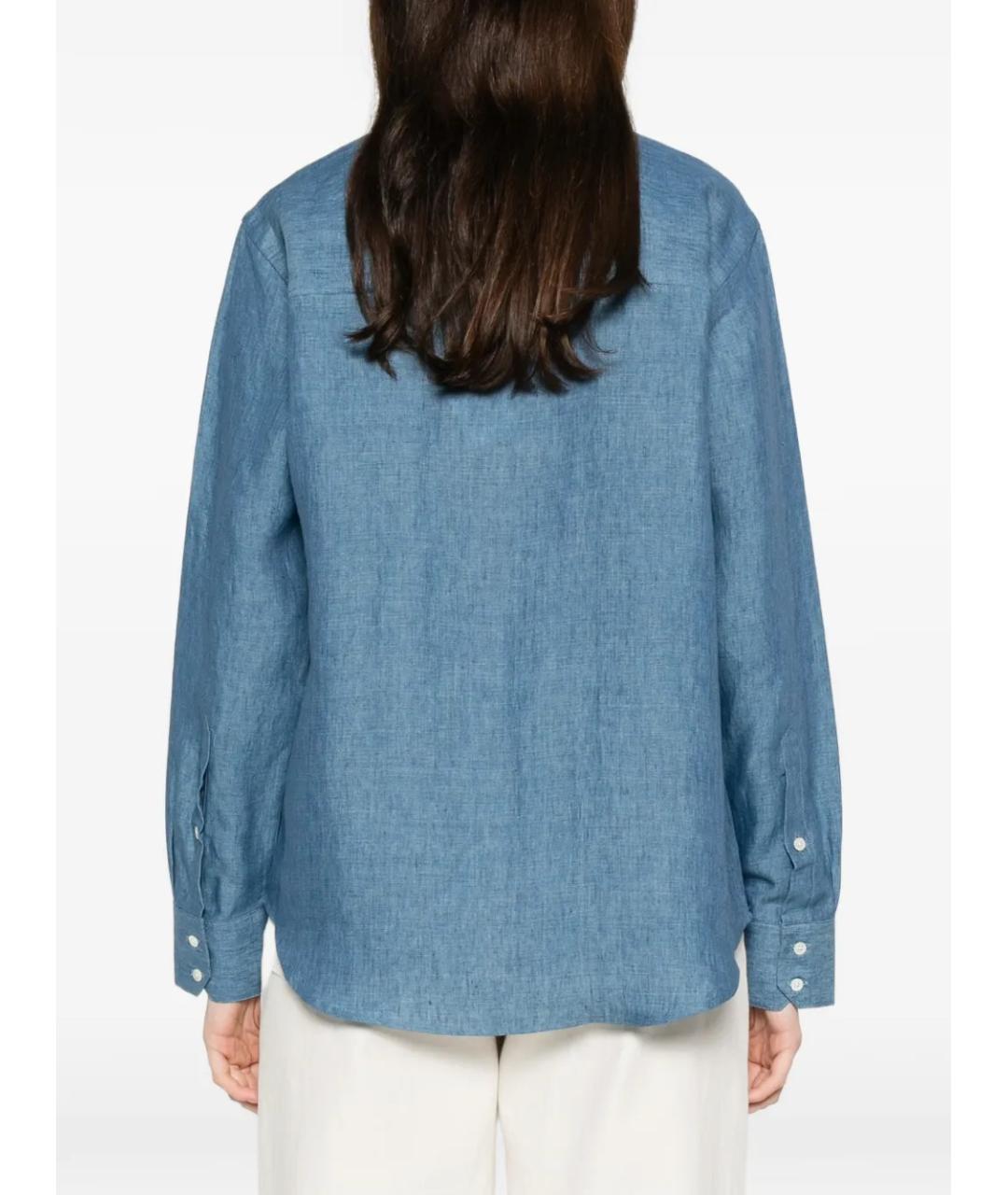 ROHE Синяя льняная рубашка, фото 4