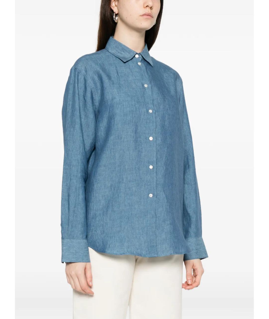 ROHE Синяя льняная рубашка, фото 3