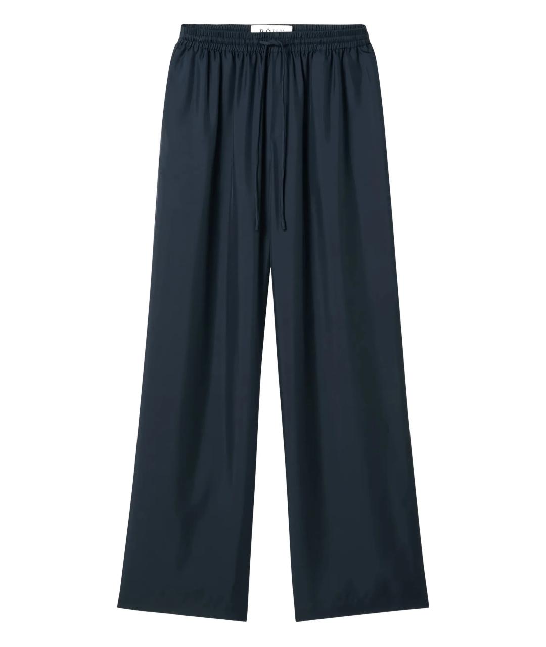 ROHE Синие льняные прямые брюки, фото 1