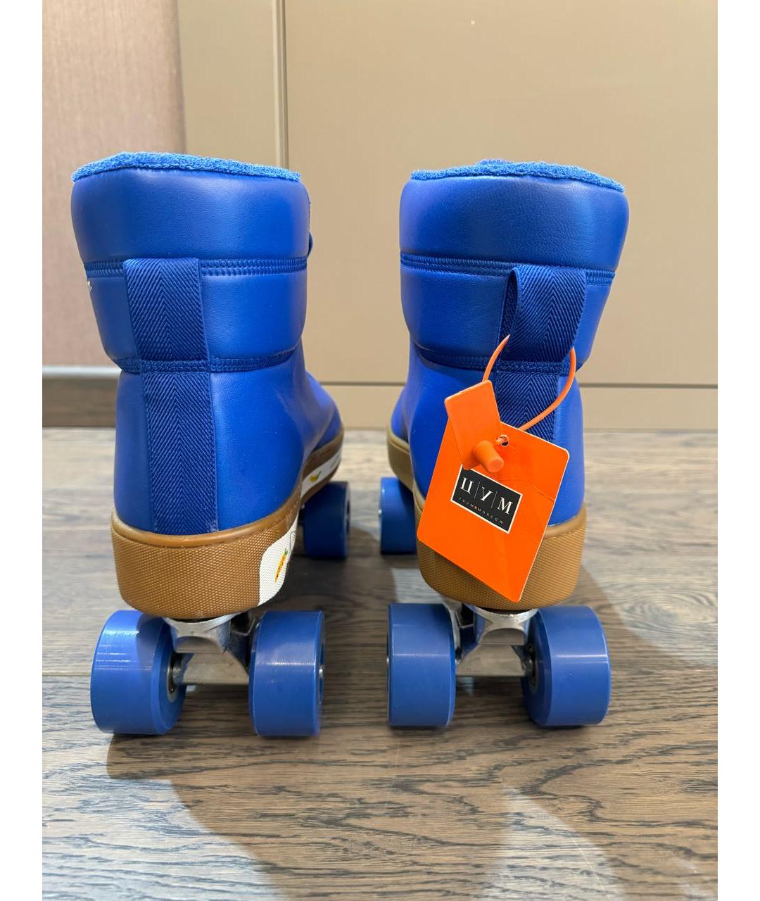 BOTTEGA VENETA Синие кожаные высокие ботинки, фото 3