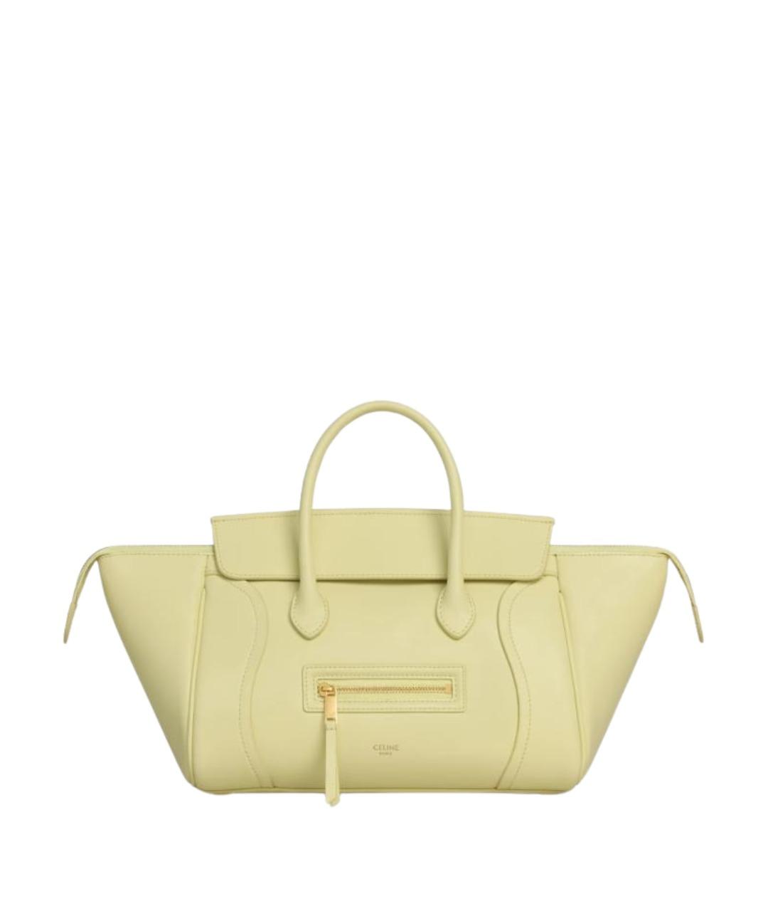 CELINE Желтая кожаная сумка тоут, фото 1