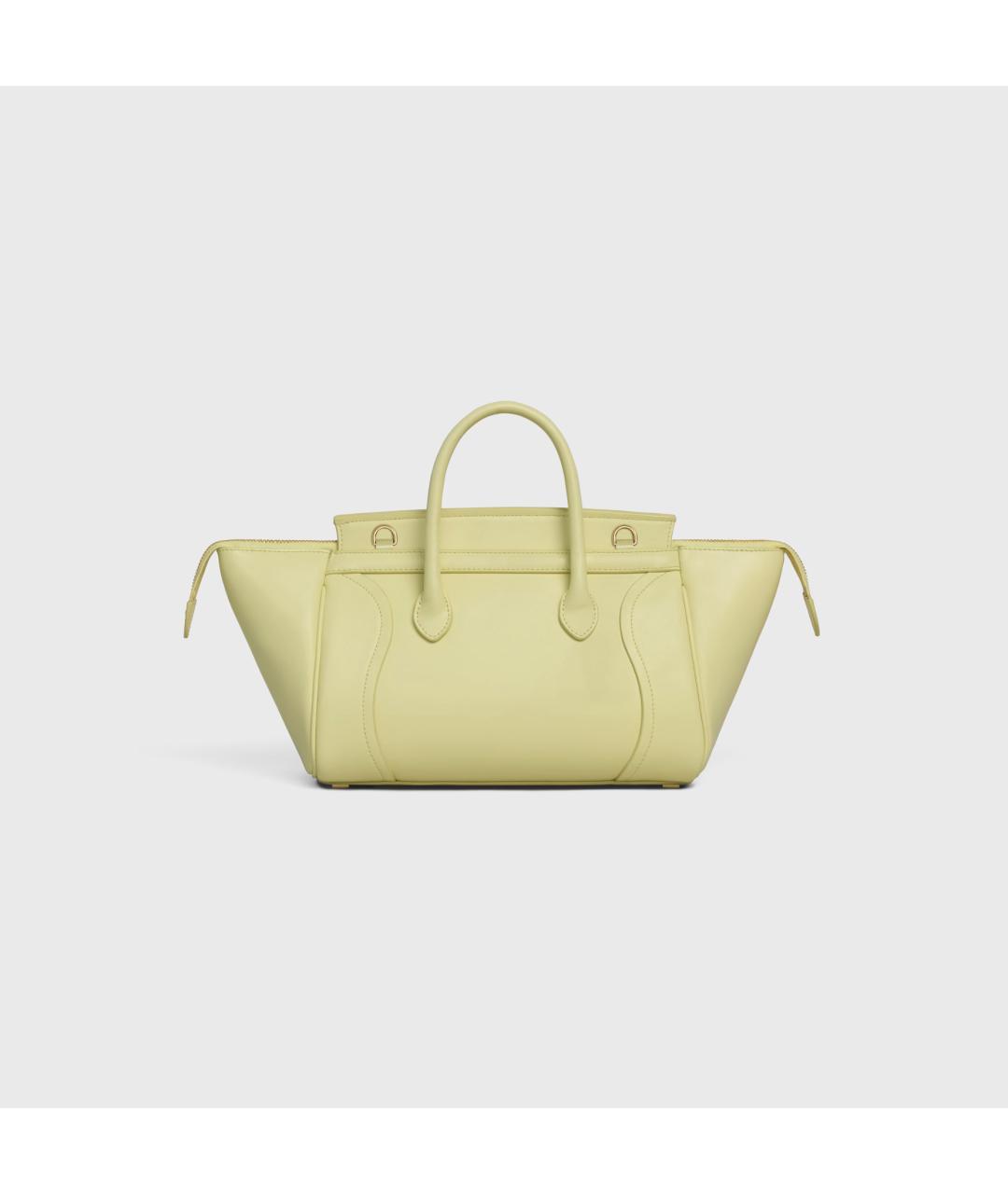 CELINE Желтая кожаная сумка тоут, фото 3