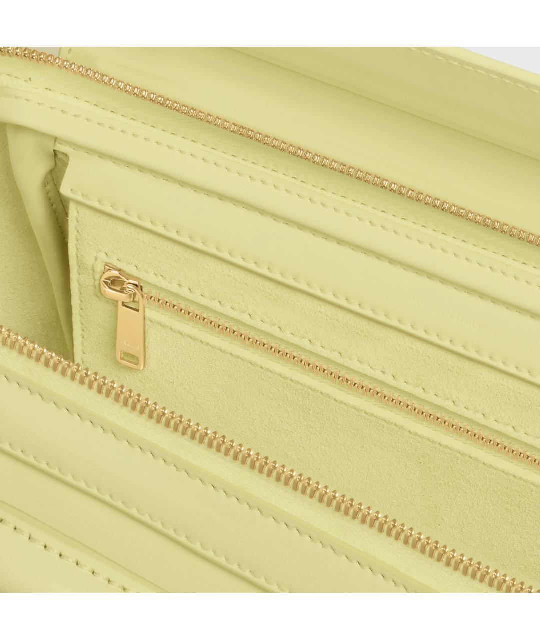 CELINE Желтая кожаная сумка тоут, фото 4