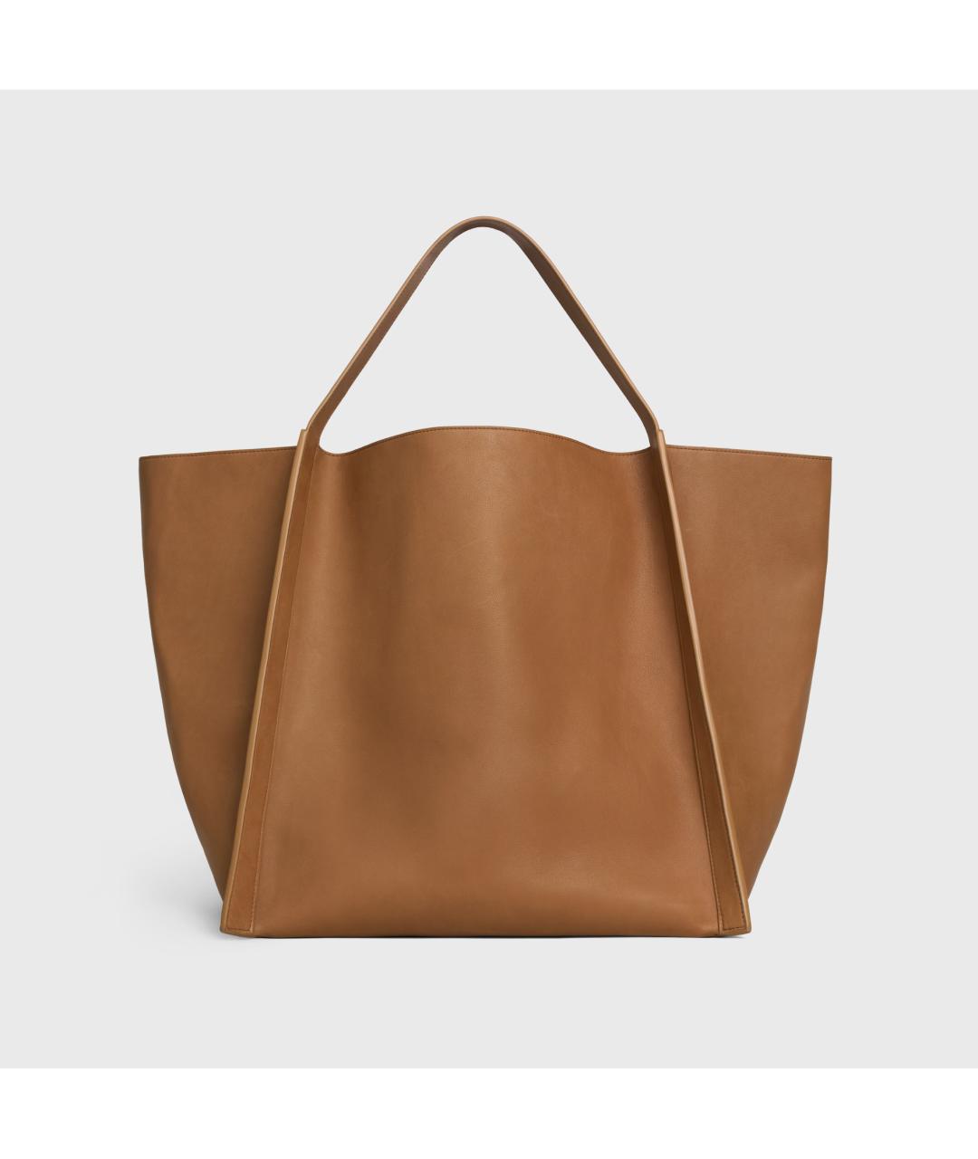 CELINE Коричневая кожаная сумка тоут, фото 3