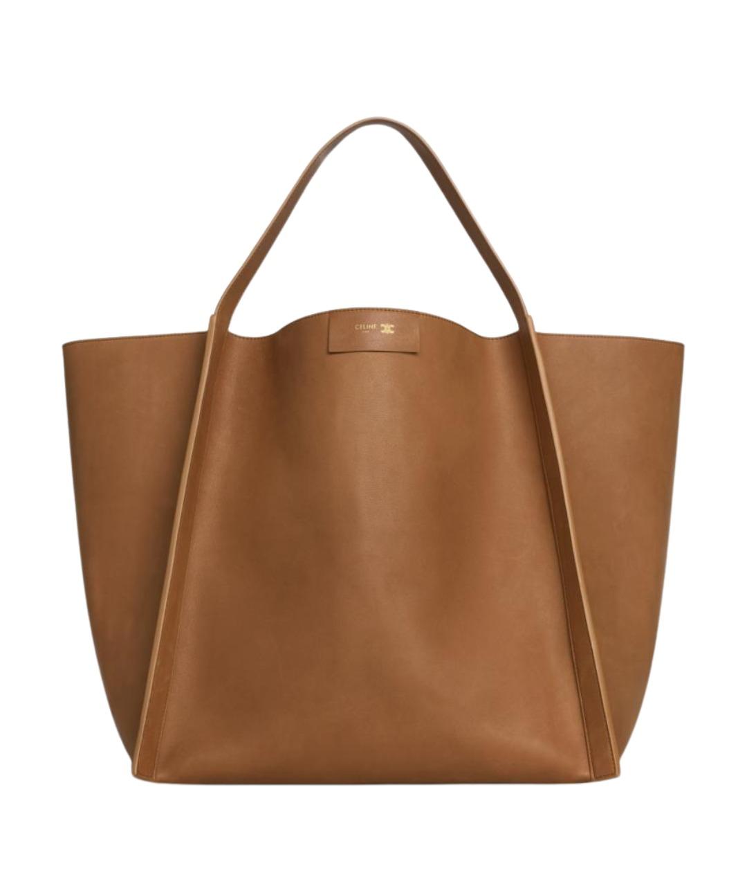 CELINE Коричневая кожаная сумка тоут, фото 1
