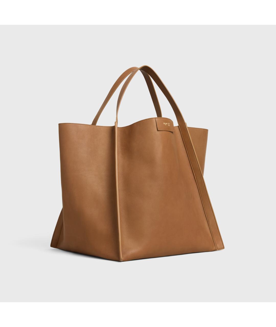 CELINE Коричневая кожаная сумка тоут, фото 2