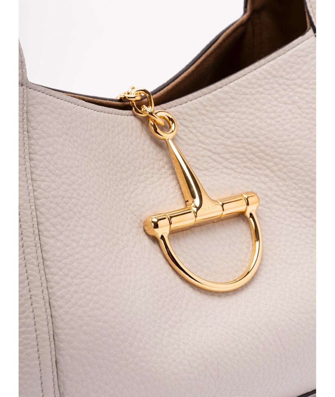 GUCCI Бежевая кожаная сумка через плечо, фото 4