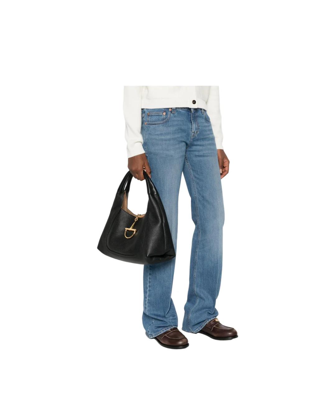 GUCCI Черная кожаная сумка через плечо, фото 5