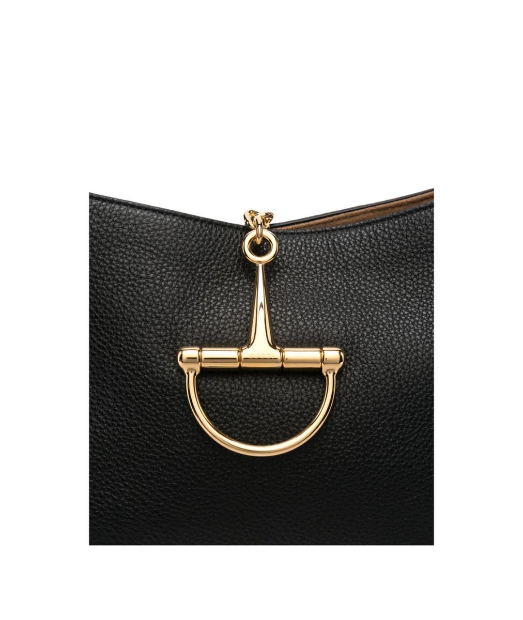 GUCCI Черная кожаная сумка через плечо, фото 4