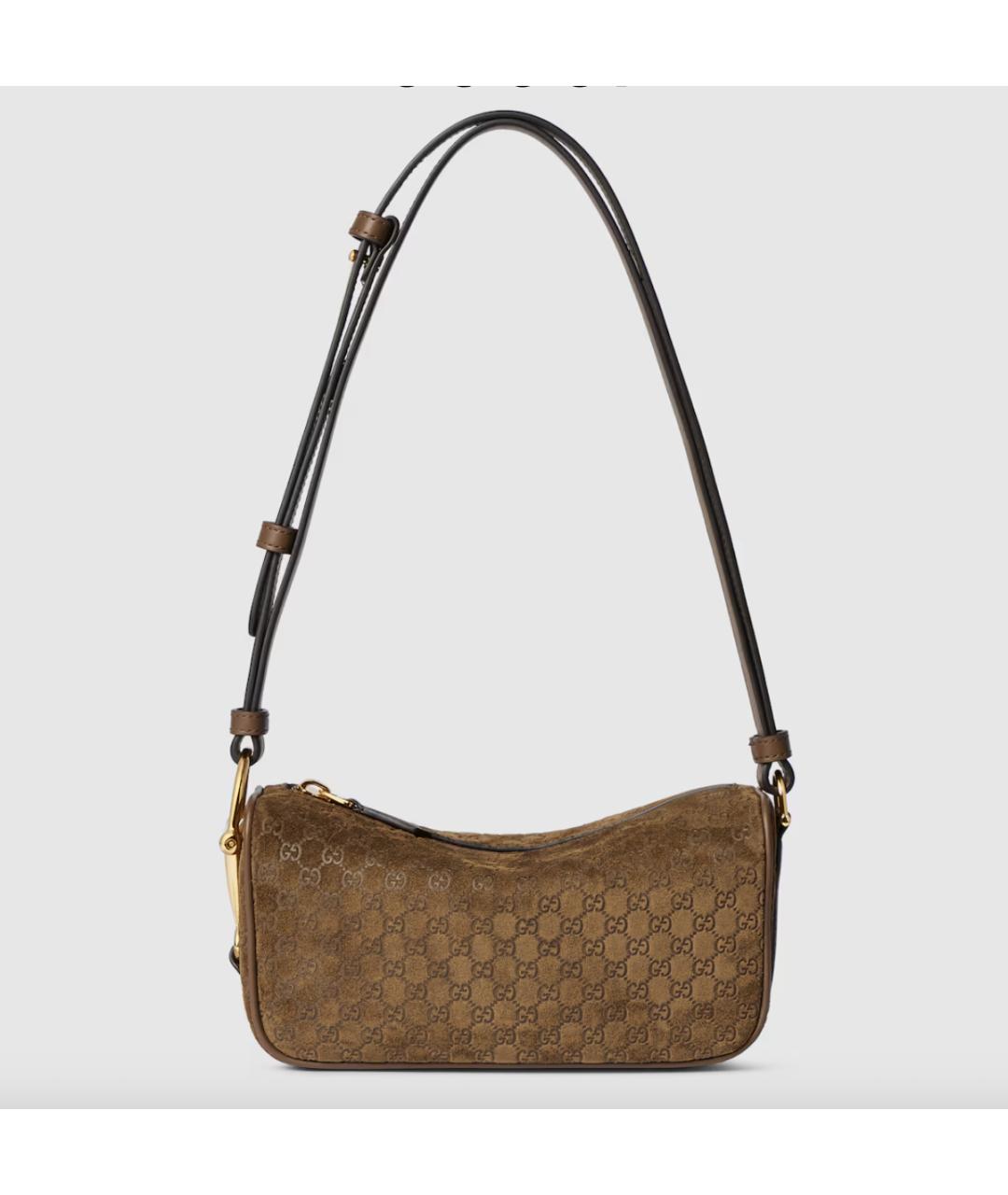 GUCCI Коричневая замшевая сумка через плечо, фото 8