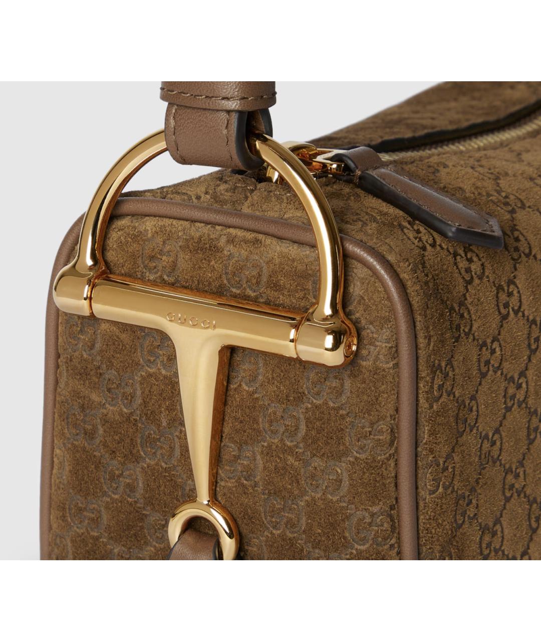 GUCCI Коричневая замшевая сумка через плечо, фото 4