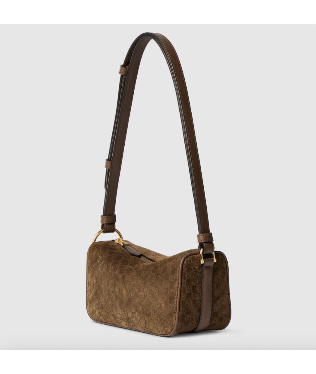 GUCCI Коричневая замшевая сумка через плечо, фото 2