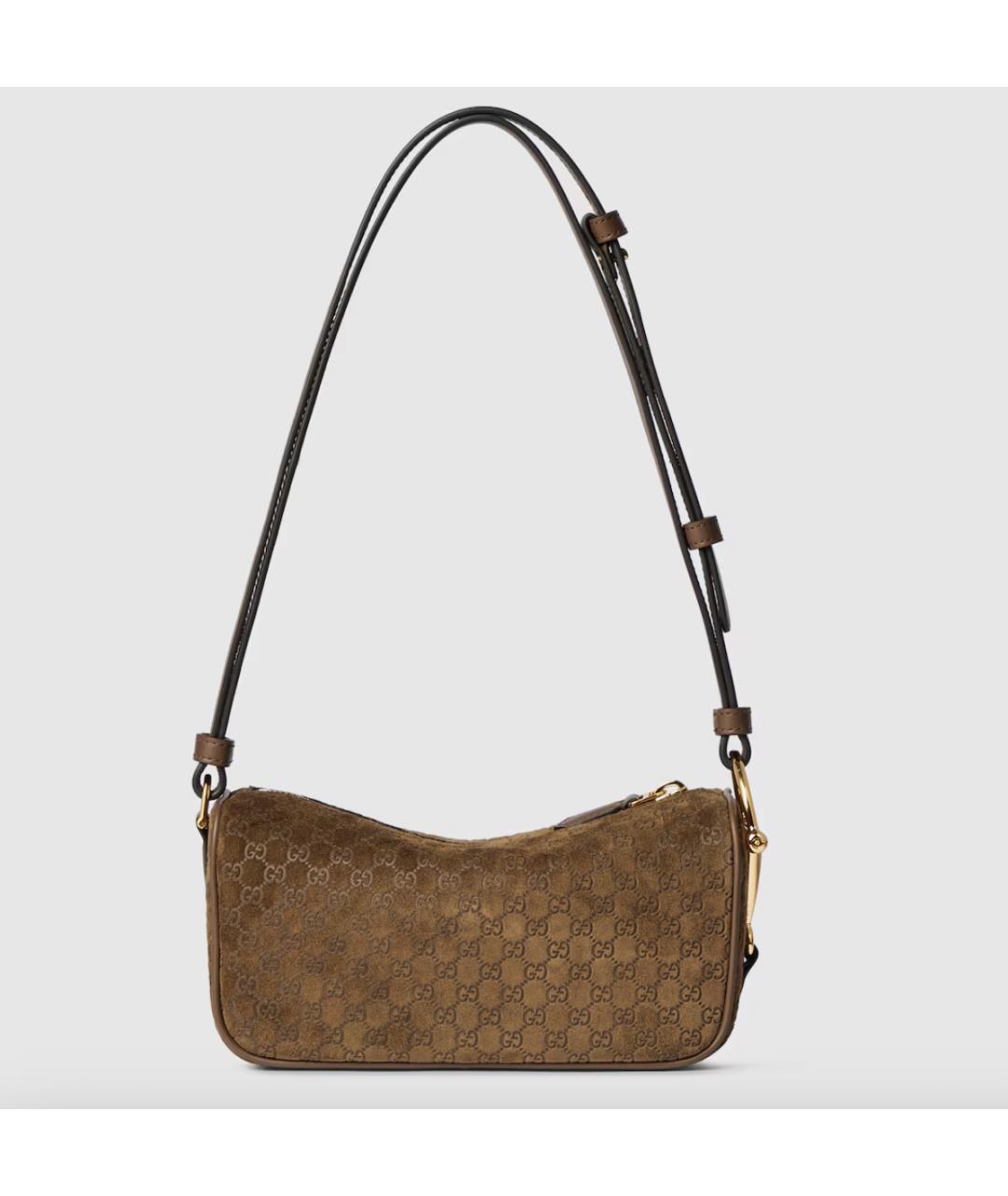 GUCCI Коричневая замшевая сумка через плечо, фото 6