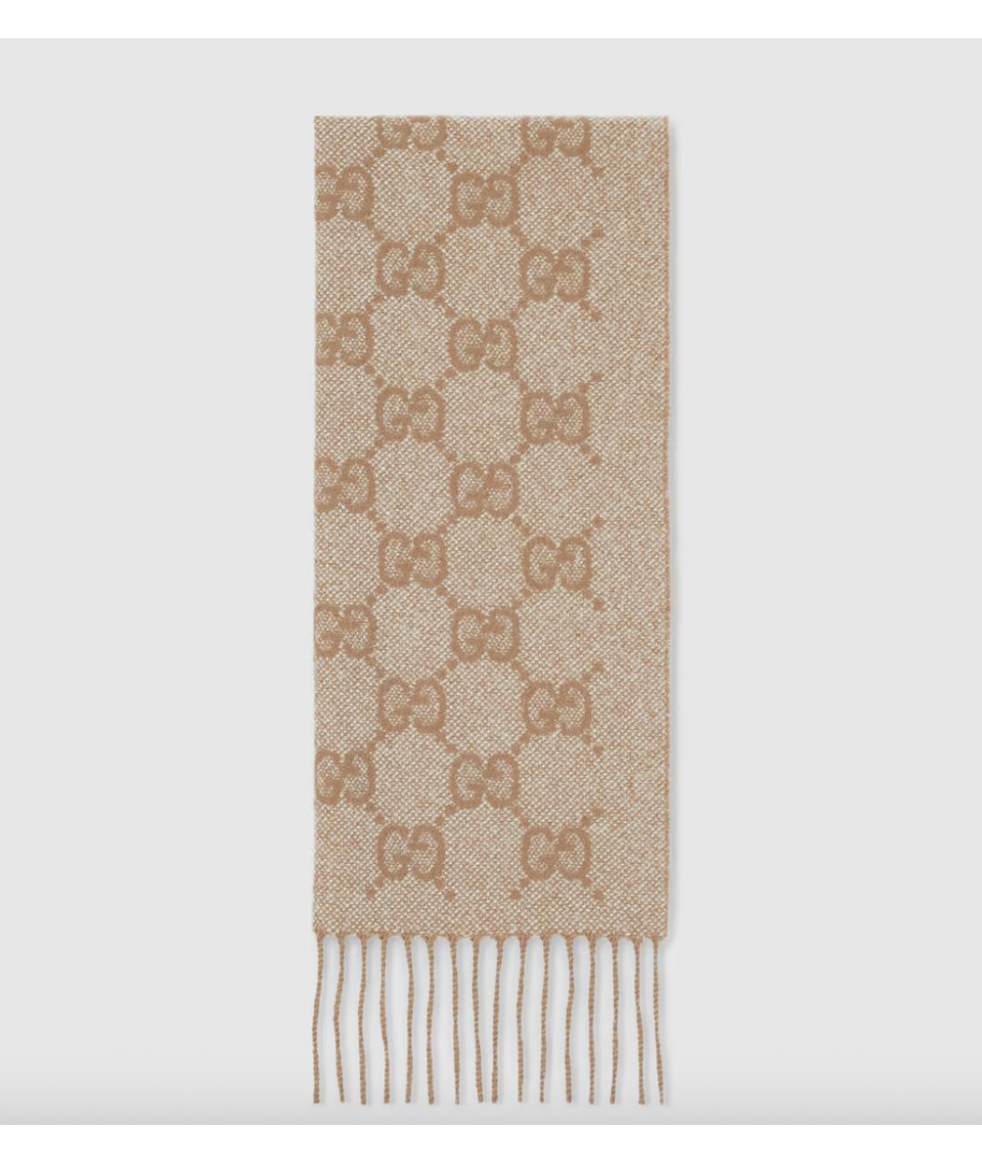 GUCCI Бежевый шарф, фото 5