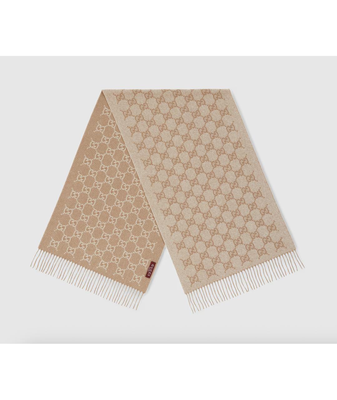 GUCCI Бежевый шарф, фото 2