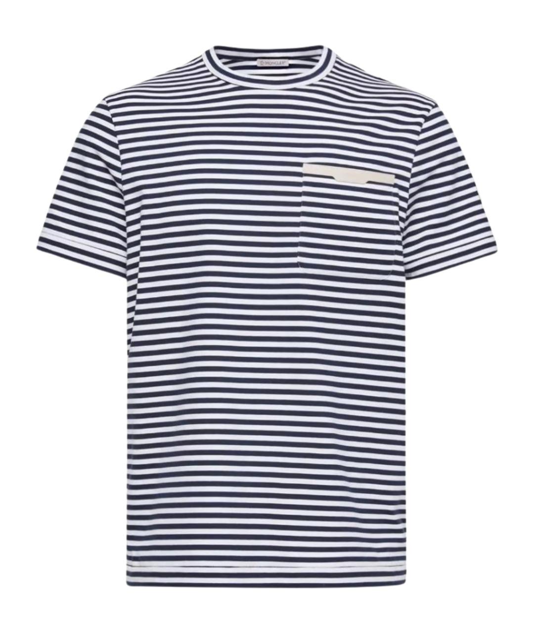 MONCLER Синяя хлопковая футболка, фото 1