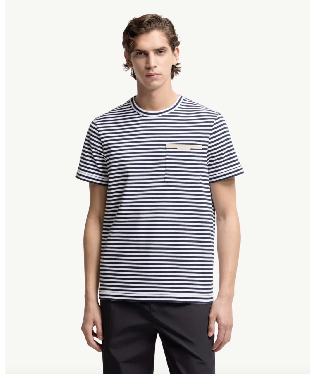 MONCLER Синяя хлопковая футболка, фото 4