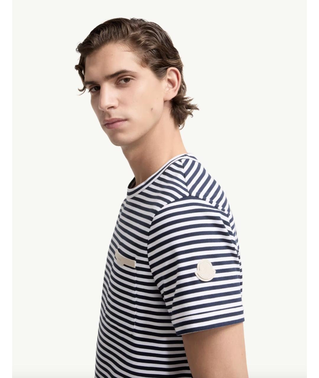 MONCLER Синяя хлопковая футболка, фото 3