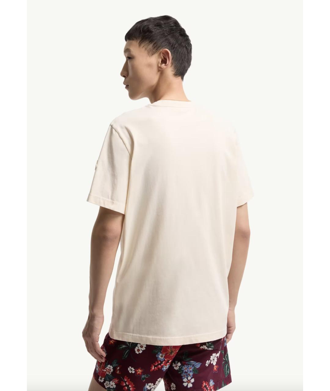 MONCLER Бежевая хлопковая футболка, фото 5