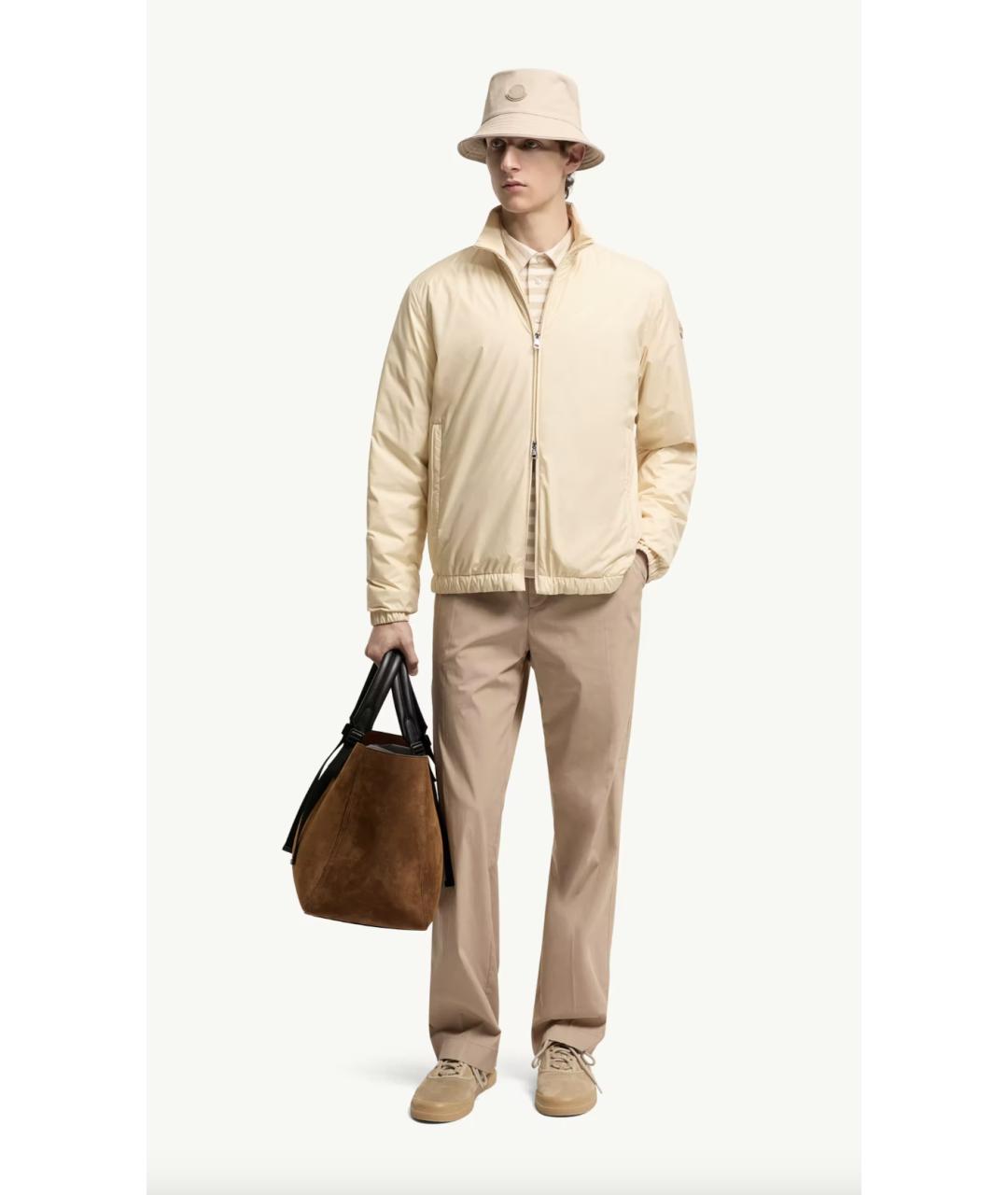 MONCLER Бежевая полиамидовая куртка, фото 2