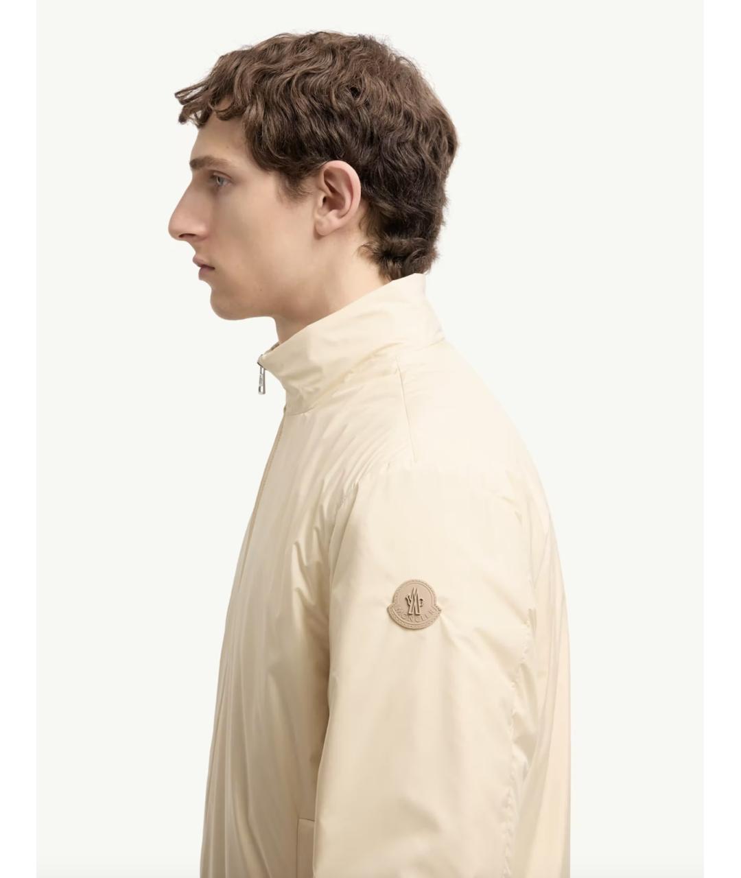 MONCLER Бежевая полиамидовая куртка, фото 4