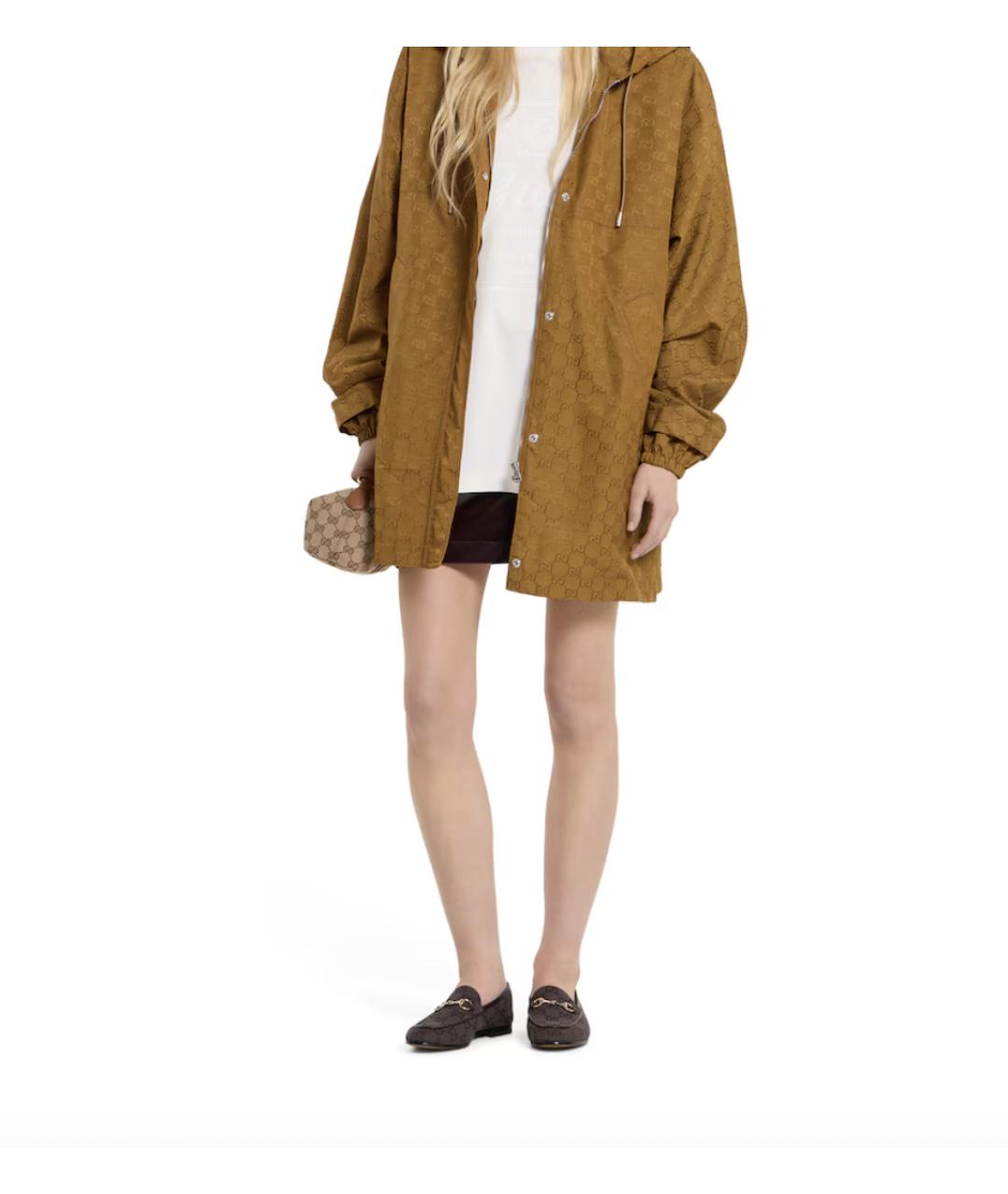 GUCCI Коричневые текстильные лоферы, фото 3