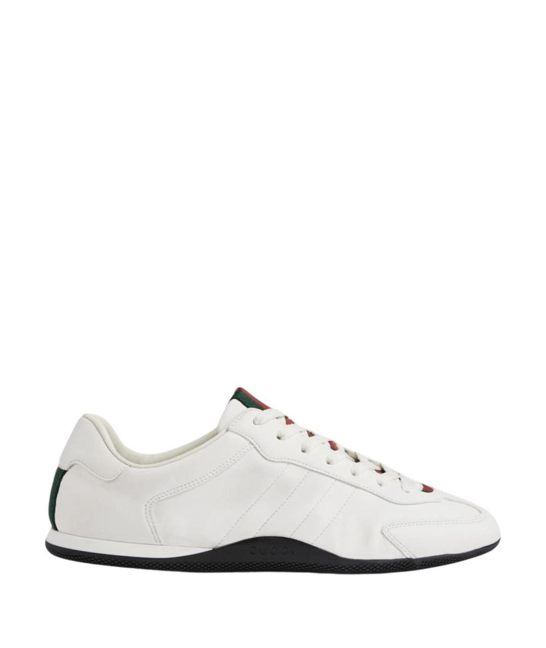GUCCI Белые кожаные низкие кроссовки / кеды, фото 1